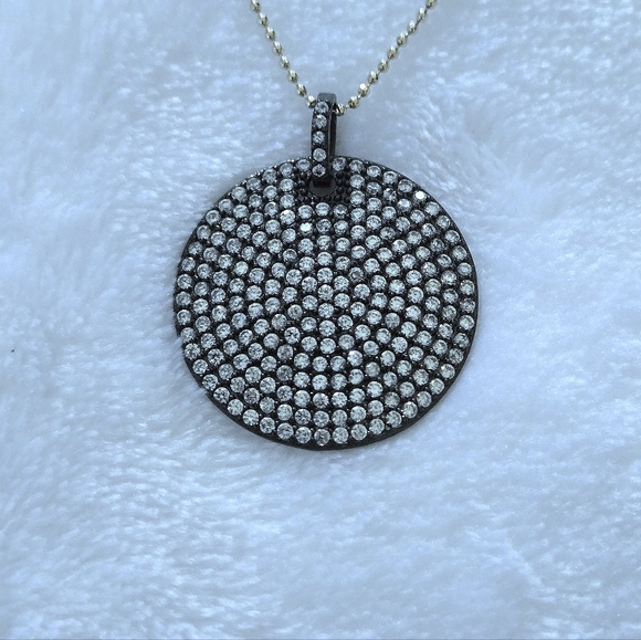 Mary Louise Designs Pave Disc💿 Pendant Necklace - Picture 9 of 15